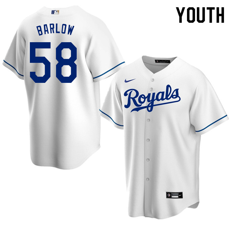 Nike Youth #58 Scott Barlow Kansas City Royals Baseball Jerseys Sale-White